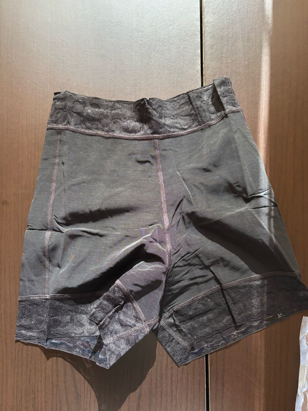 FeelingGirl Lace-Trim Butt-Lifting Shaping Shorts in Black